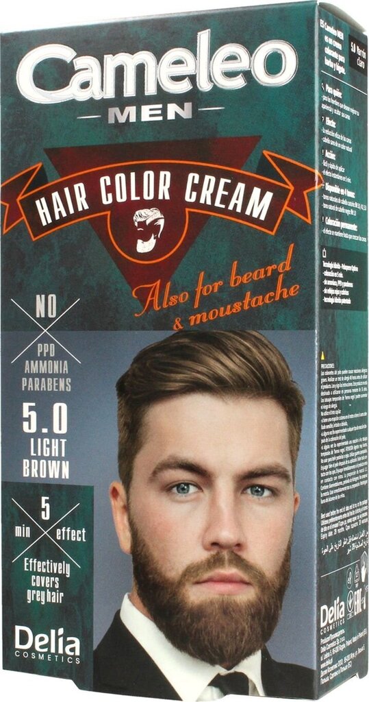 Men Hair Color Kermanvärinen parta ja viikset hiusväri 5.0 Vaaleanruskea 30ml hinta ja tiedot | Hiusvärit | hobbyhall.fi