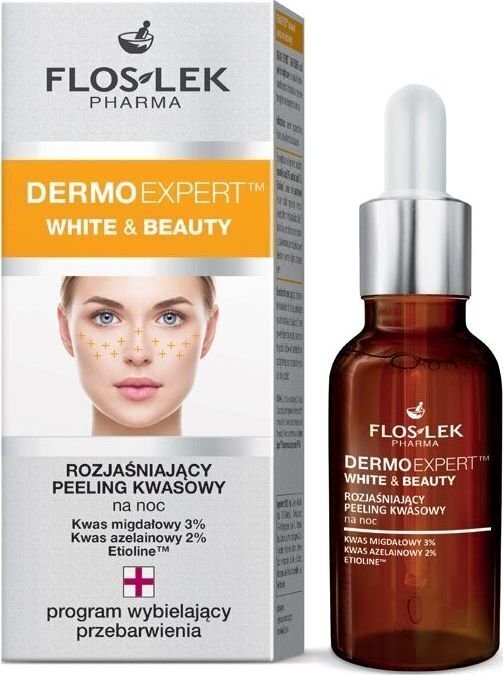 Dermo Expert White & Beauty kirkastava happokuorinta yöksi 30ml hinta ja tiedot | Kasvojen puhdistusaineet | hobbyhall.fi