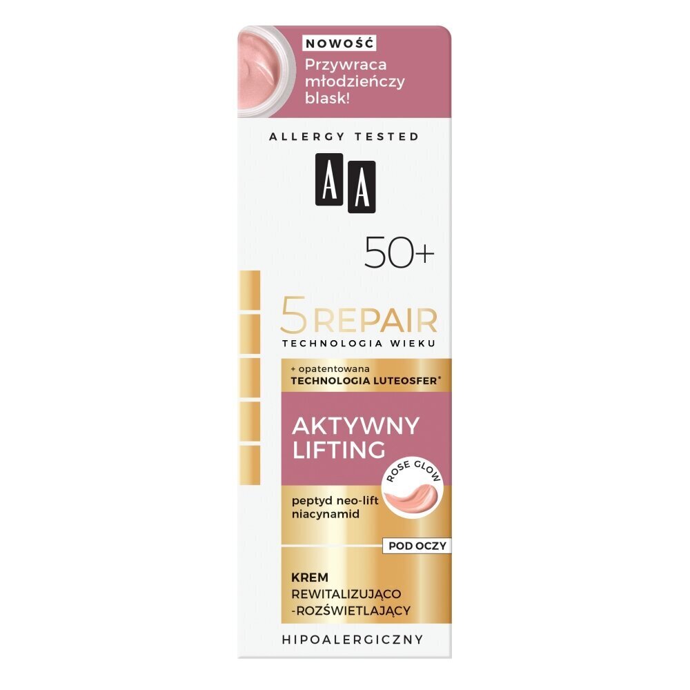 Age Technology 5Repair 50+ Active Lifting elvyttävä ja kirkastava silmänympärysvoide 15 ml hinta ja tiedot | Silmänympärysvoiteet ja seerumit | hobbyhall.fi