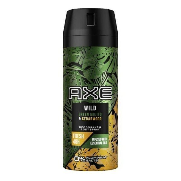 Axe Wild Green Mojito & Cedarwood Body Spray miehille 150 ml hinta ja tiedot | Deodorantit | hobbyhall.fi