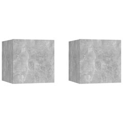 vidaXL Yöpöydät 2 kpl betoninharmaa 30,5x30x30 cm lastulevy hinta ja tiedot | Yöpöydät | hobbyhall.fi