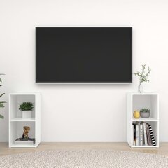 vidaXL TV-tasot 2 kpl korkeakiilto valkoinen 72x35x36,5 cm lastulevy hinta ja tiedot | TV-tasot | hobbyhall.fi