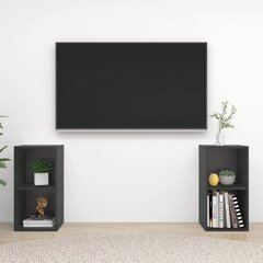 vidaXL TV-tasot 2 kpl harmaa 72x35x36,5 cm lastulevy hinta ja tiedot | TV-tasot | hobbyhall.fi