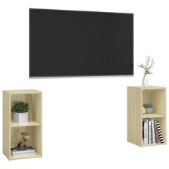 vidaXL TV-tasot 2 kpl Sonoma-tammi 72x35x36,5 cm lastulevy hinta ja tiedot | TV-tasot | hobbyhall.fi