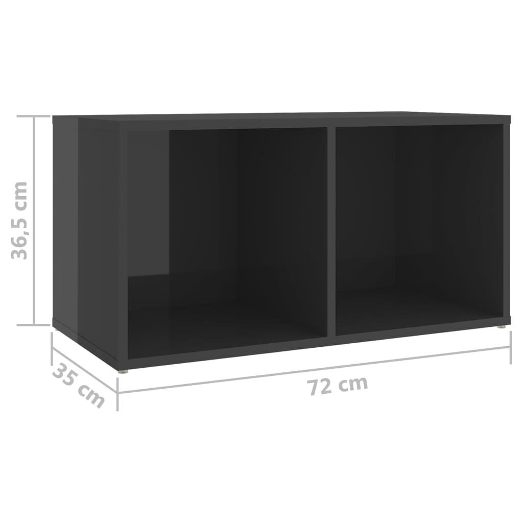 vidaXL TV-tasot 2 kpl korkeakiilto harmaa 72x35x36,5 cm lastulevy hinta ja tiedot | TV-tasot | hobbyhall.fi