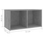 vidaXL TV-tasot 2 kpl betoninharmaa 72x35x36,5 cm lastulevy hinta ja tiedot | TV-tasot | hobbyhall.fi