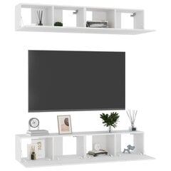 vidaXL TV-tasot 4 kpl korkeakiilto valkoinen 80x30x30 cm lastulevy hinta ja tiedot | TV-tasot | hobbyhall.fi