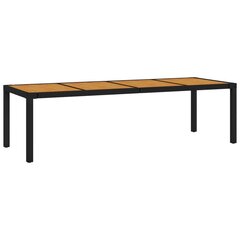 vidaXL Puutarhapöytä musta 250x100x75cm polyrottinki hinta ja tiedot | Puutarhapöydät | hobbyhall.fi