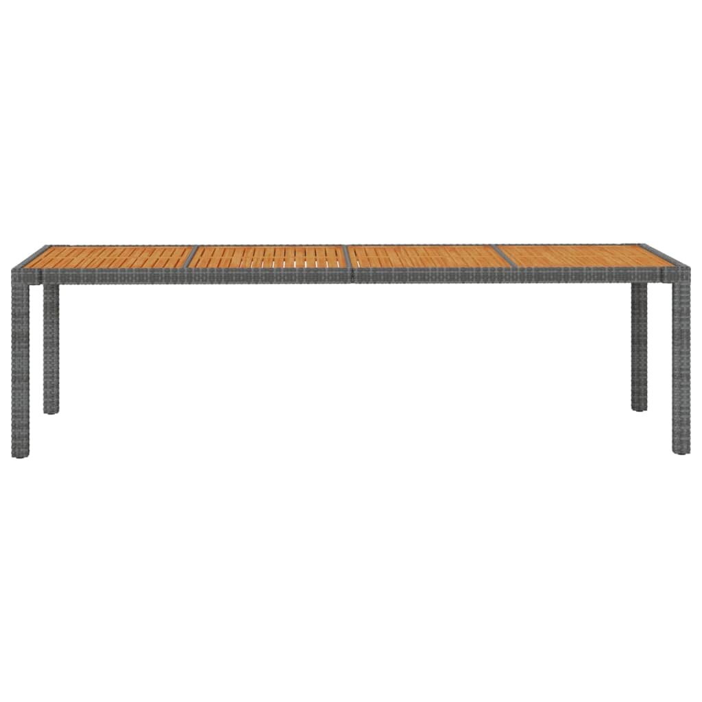 vidaXL Puutarhapöytä harmaa 250x100x75cm polyrottinki hinta ja tiedot | Puutarhapöydät | hobbyhall.fi
