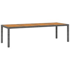 vidaXL Puutarhapöytä harmaa 250x100x75cm polyrottinki hinta ja tiedot | Puutarhapöydät | hobbyhall.fi