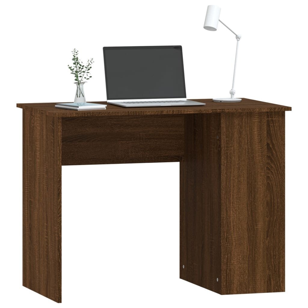 vidaXL Työpöytä ruskea tammi 100x55x75 cm tekninen puu hinta ja tiedot | Tietokonepöydät ja työpöydät | hobbyhall.fi