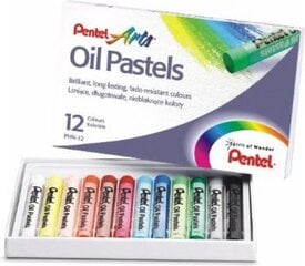 Pentel öljypastellit, 12 kpl hinta ja tiedot | Taide- ja askartelutarvikkeet | hobbyhall.fi