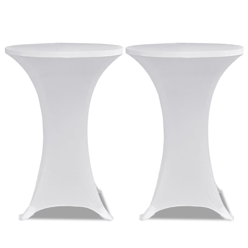 vidaXL Seisovan pöydän päällyste Ø70 cm valkoinen venyvä 4 kpl hinta ja tiedot | Pöytäliinat, tabletit ja lautasliinat | hobbyhall.fi