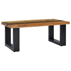 vidaXL Sohvapöytä 100x50x40 cm täysi tiikki ja laavakivi hinta ja tiedot | Sohvapöydät | hobbyhall.fi