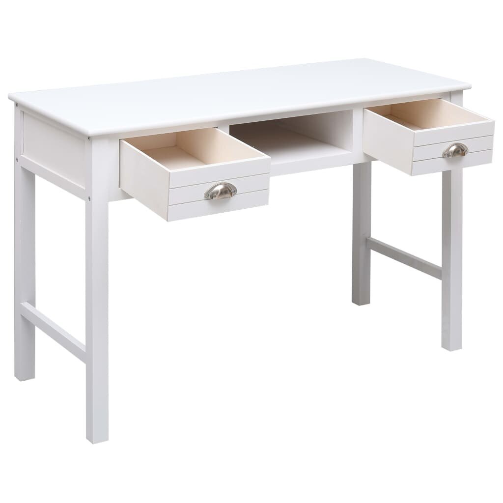 vidaXL Kirjoituspöytä valkoinen 110x45x76 cm puinen hinta ja tiedot | Tietokonepöydät ja työpöydät | hobbyhall.fi