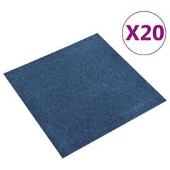 vidaXL Tekstiililaatta 20 kpl 5 m² 50x50 cm tummansininen hinta ja tiedot | Isot matot | hobbyhall.fi