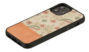 MAN&WOOD suojakuori Apple iPhone 12 mini - Pink Flower Black hinta ja tiedot | Puhelimen kuoret ja kotelot | hobbyhall.fi