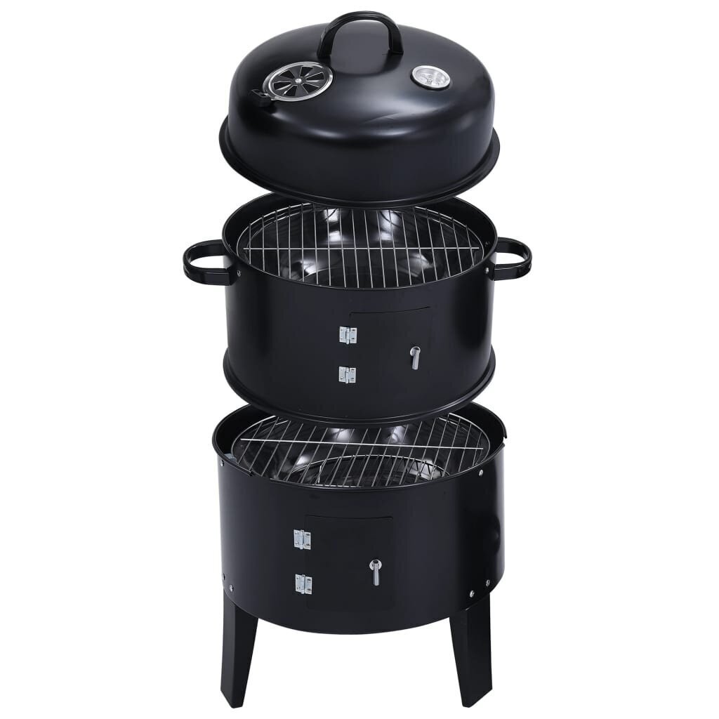 vidaXL 3-in-1 hiilisavustin BBQ-grilli 40x80 cm hinta ja tiedot | Grillit | hobbyhall.fi