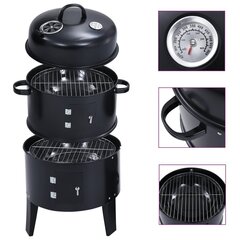 vidaXL 3-in-1 hiilisavustin BBQ-grilli 40x80 cm hinta ja tiedot | Grillit | hobbyhall.fi