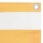 vidaXL Parvekkeen suoja valkoinen ja keltainen 120x400cm Oxford kangas hinta ja tiedot | Aurinkovarjot ja markiisit | hobbyhall.fi