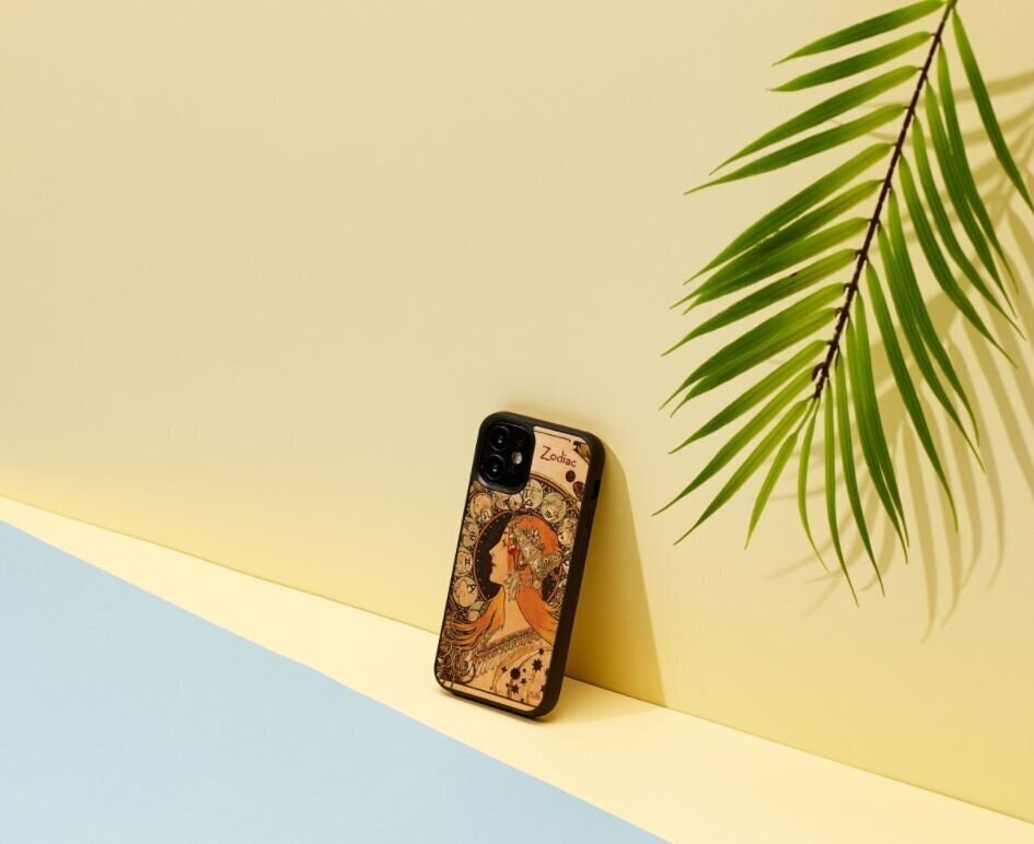MAN&WOOD suojakuori Apple iPhone 12 mini - Zodiac Black hinta ja tiedot | Puhelimen kuoret ja kotelot | hobbyhall.fi