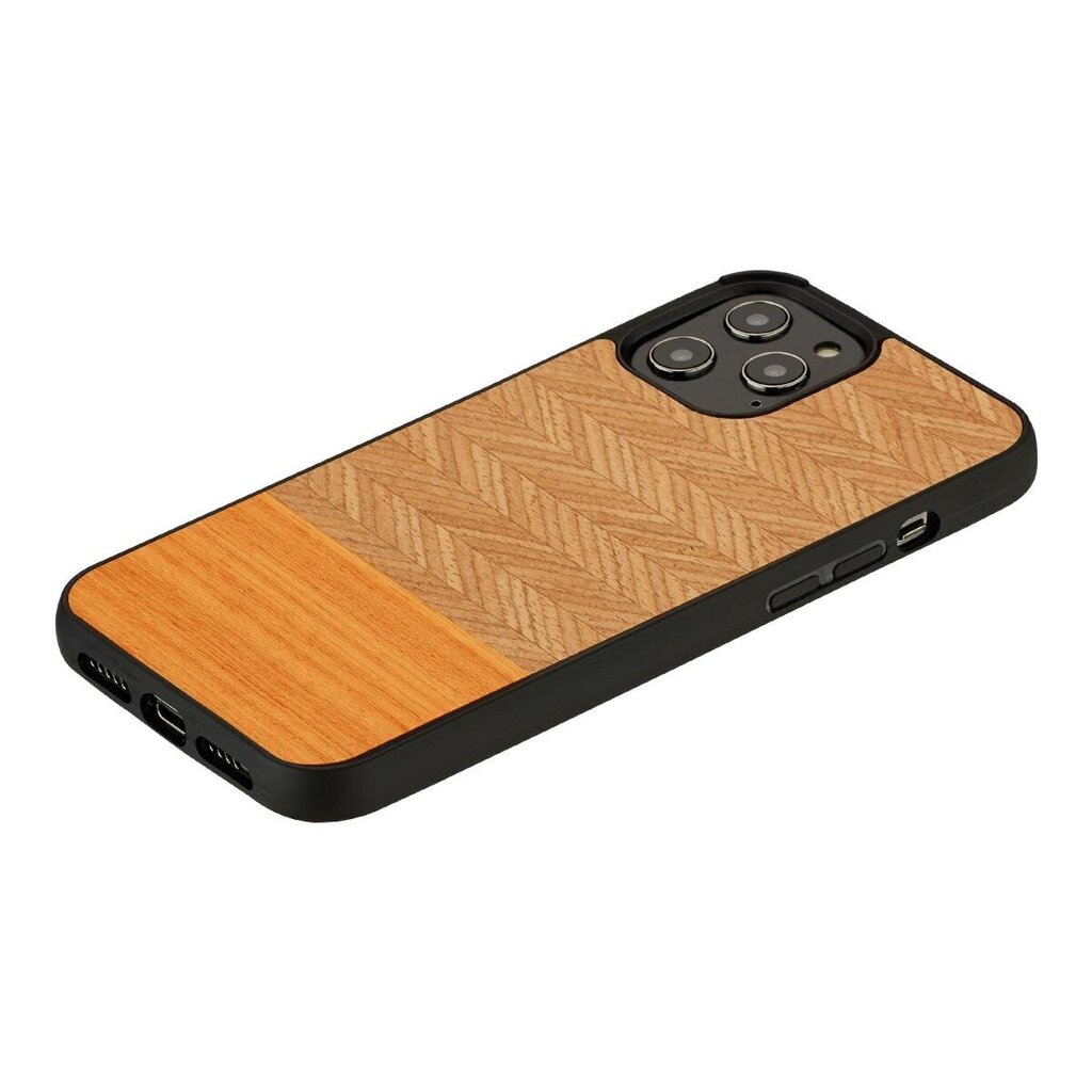 MAN&WOOD suojakuori Apple iPhone 12/12 Pro - Herringbone Arancia Black hinta ja tiedot | Puhelimen kuoret ja kotelot | hobbyhall.fi