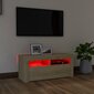 vidaXL TV-taso LED-valoilla Sonoma-tammi 90x35x40 cm hinta ja tiedot | TV-tasot | hobbyhall.fi