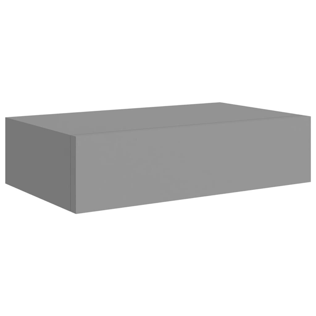 vidaXL Seinälaatikkohylly harmaa 40x23,5x10 cm MDF hinta ja tiedot | Hyllyt | hobbyhall.fi