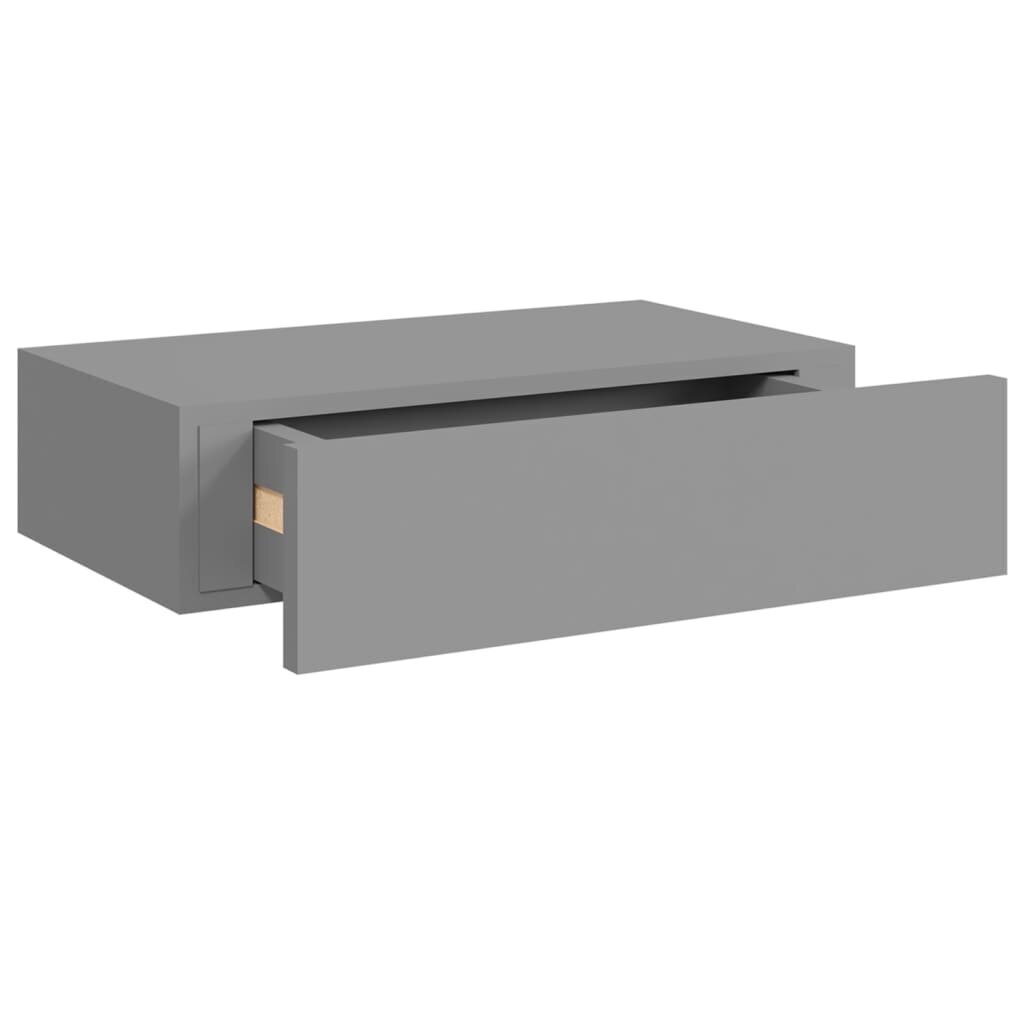 vidaXL Seinälaatikkohylly harmaa 40x23,5x10 cm MDF hinta ja tiedot | Hyllyt | hobbyhall.fi