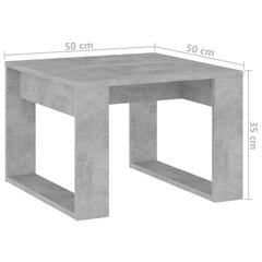 vidaXL Sivupöytä betoninharmaa 50x50x35 cm lastulevy hinta ja tiedot | Sohvapöydät | hobbyhall.fi