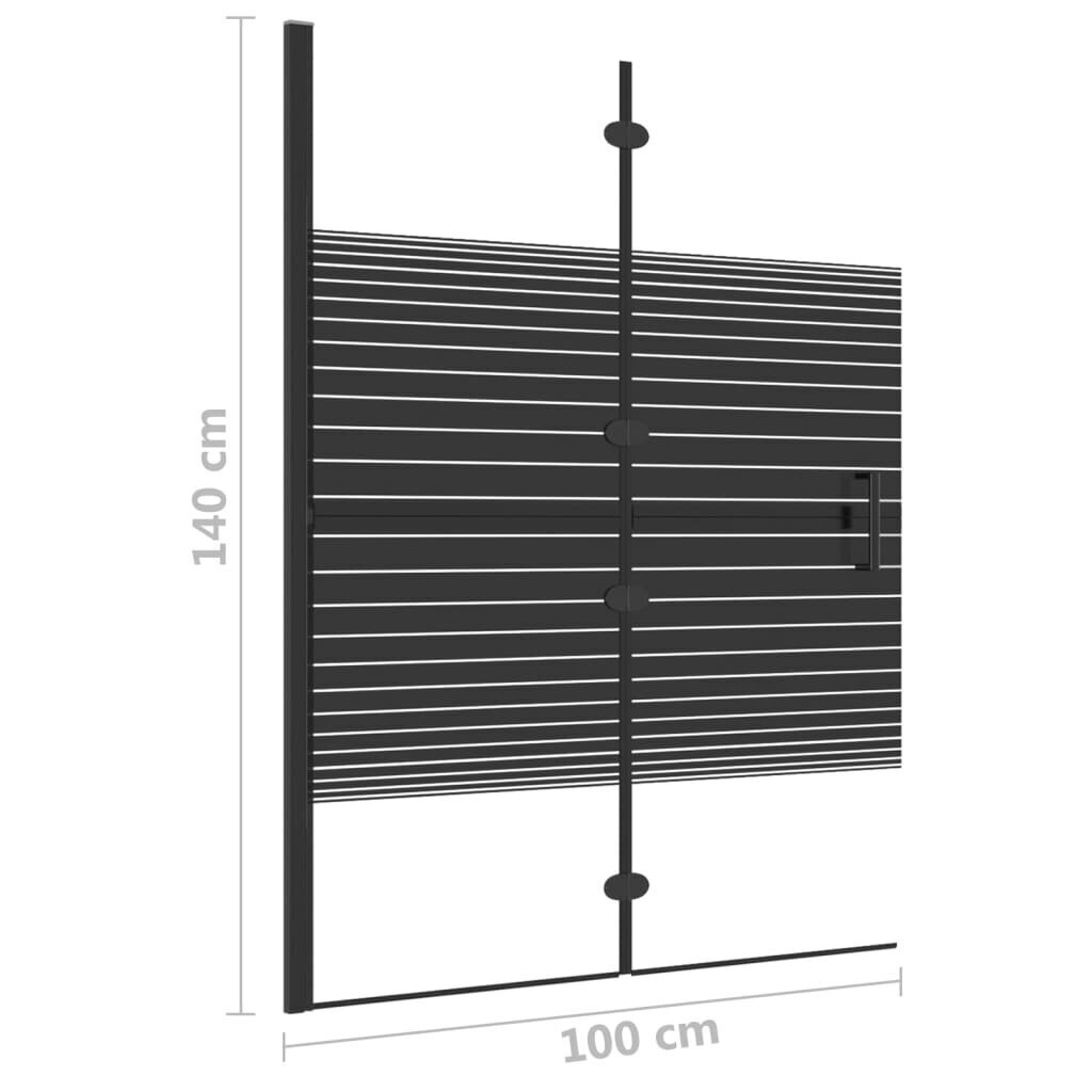 vidaXL Taittuva suihkuseinä ESG 100x140 cm musta hinta ja tiedot | Suihkuseinät ja -ovet | hobbyhall.fi