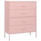 vidaXL Lipasto pinkki 80x35x101,5 cm teräs hinta ja tiedot | Lipastot | hobbyhall.fi