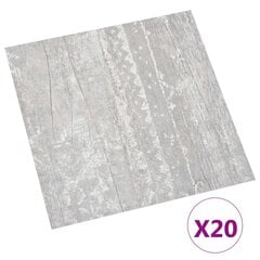 vidaXL Itsekiinnittyvät lattialankut 20 kpl PVC 1,86 m² harmaa hinta ja tiedot | Lattialaatat | hobbyhall.fi