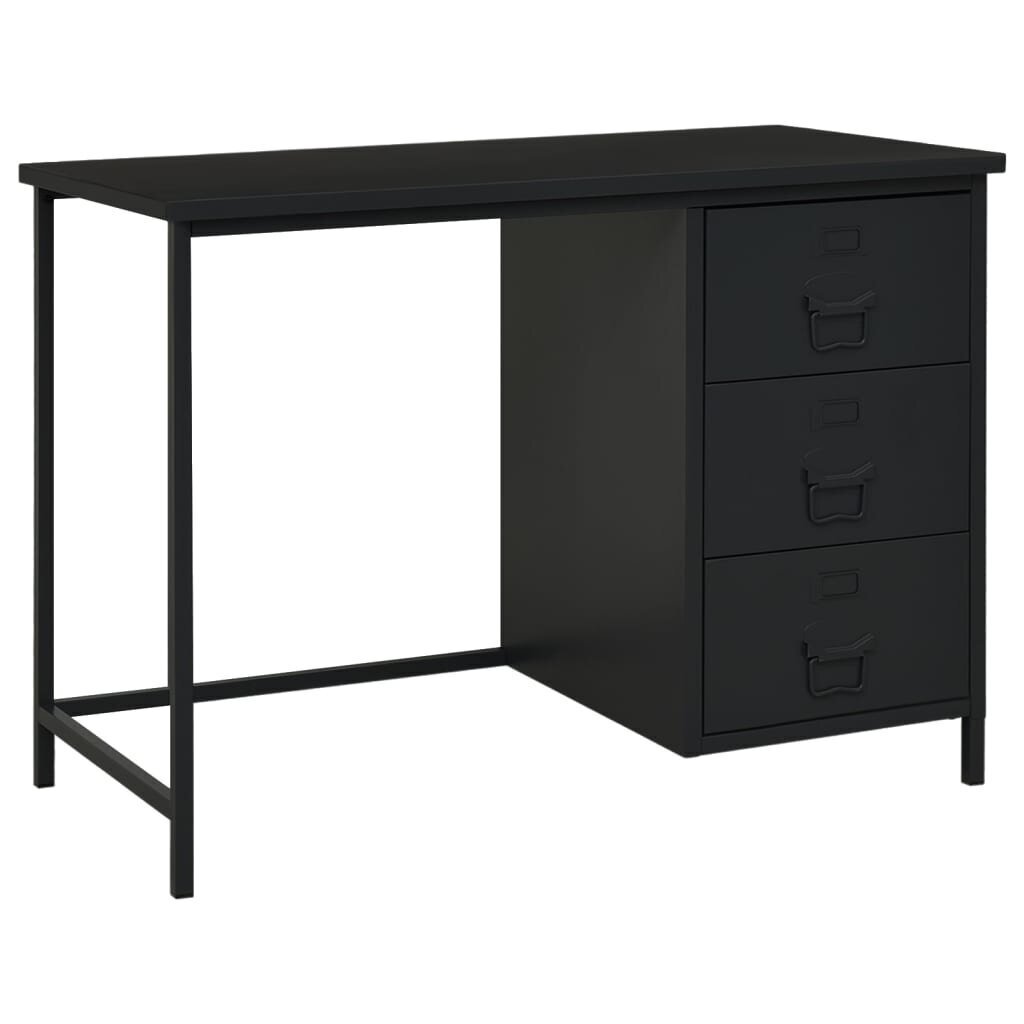 vidaXL Teollinen työpöytä laatikoilla musta 105x52x75 cm teräs hinta ja tiedot | Tietokonepöydät ja työpöydät | hobbyhall.fi