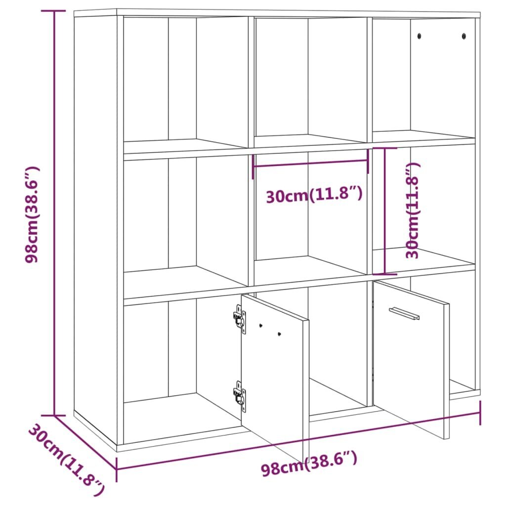 vidaXL Kirjahylly savutammi 98x30x98 cm hinta ja tiedot | Hyllyt | hobbyhall.fi