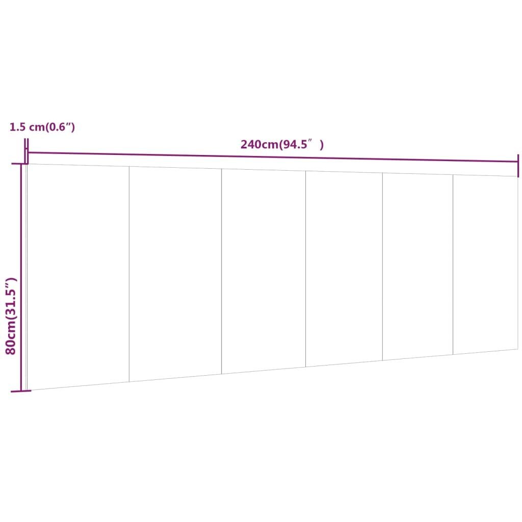 vidaXL Sängynpääty seinälle savutammi 240x1,5x80 cm tekninen puu hinta ja tiedot | Sängyt | hobbyhall.fi