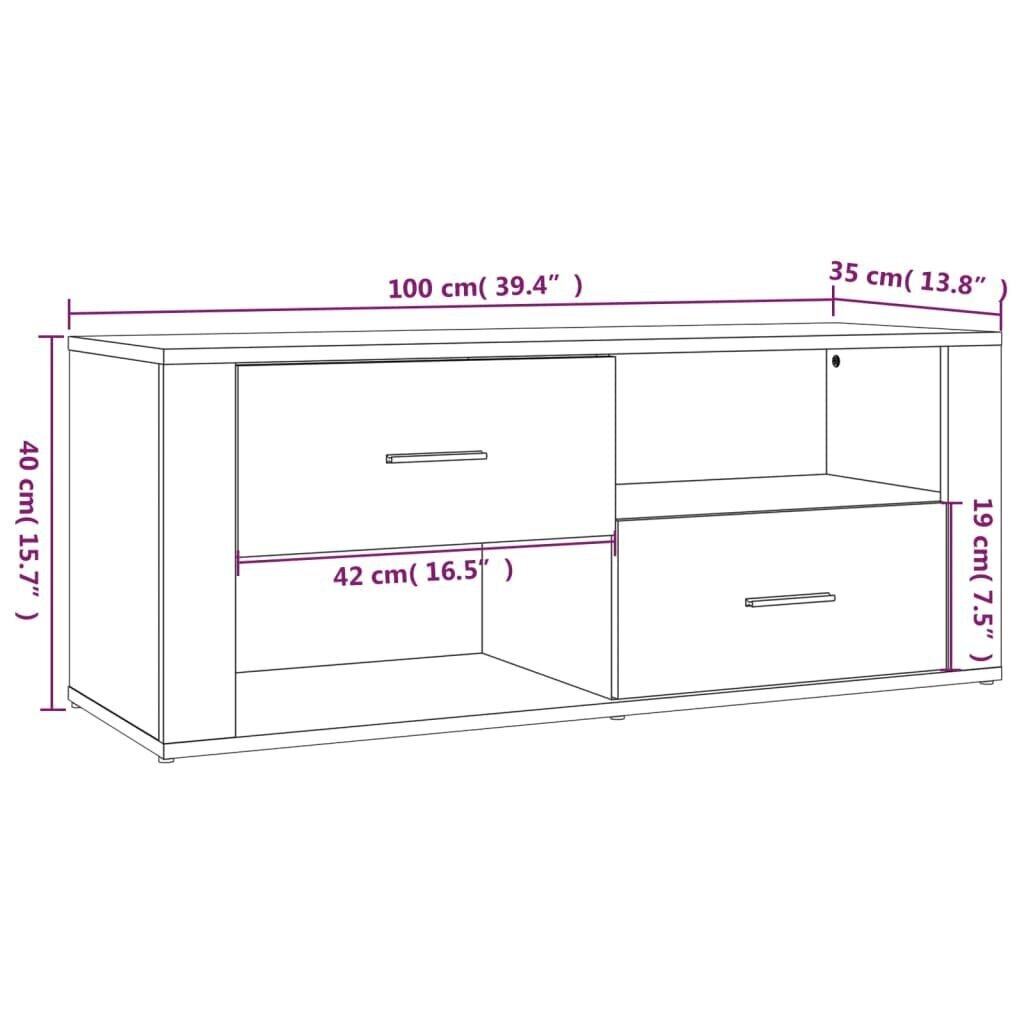 vidaXL TV-taso musta 100x35x40 cm tekninen puu hinta ja tiedot | TV-tasot | hobbyhall.fi