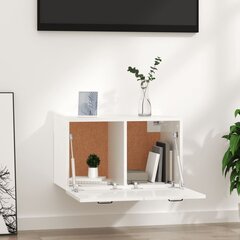 vidaXL Seinäkaappi korkeakiilto valkoinen 80x35x36,5 cm tekninen puu hinta ja tiedot | Olohuoneen kaapit ja lipastot | hobbyhall.fi