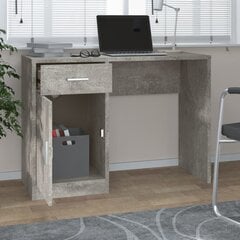 vidaXL Työpöytä laatikolla ja kaapilla betoninharmaa 100x40x73 cm puu hinta ja tiedot | Tietokonepöydät ja työpöydät | hobbyhall.fi