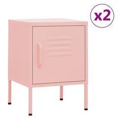 vidaXL Yöpöydät 2 kpl vaaleanpunainen 35x35x51 cm teräs hinta ja tiedot | Yöpöydät | hobbyhall.fi