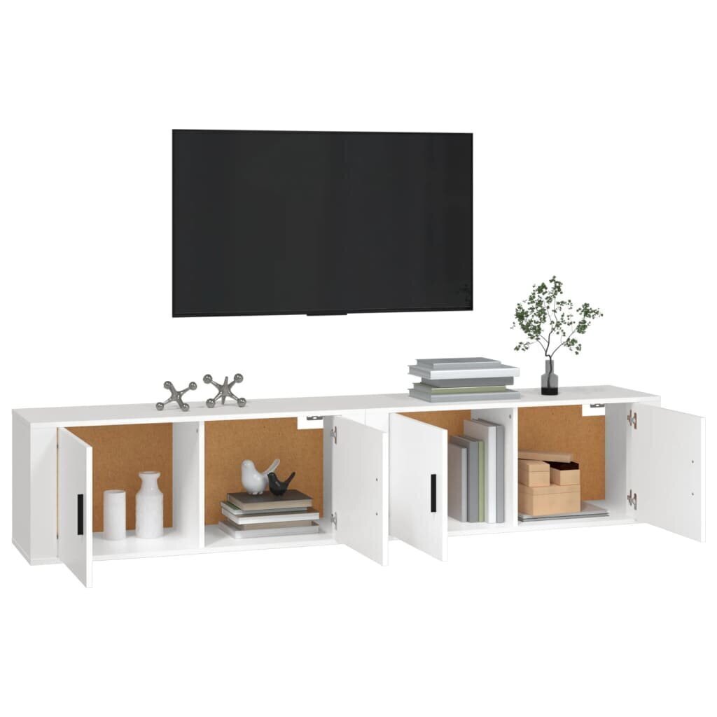 vidaXL Seinäkiinnitettävät TV-kaapit 2 kpl valkoinen 100x34,5x40 cm hinta ja tiedot | TV-tasot | hobbyhall.fi