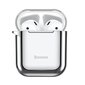 Dėkliukas Baseus Metallic Shining Ultra-thin Silicone Protector Case with Hook for Airpods, Silver hinta ja tiedot | Kuulokkeet | hobbyhall.fi