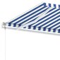 vidaXL Vapaasti seisova sisäänkelattava markiisi 500x350 cm sinivalk. hinta ja tiedot | Aurinkovarjot ja markiisit | hobbyhall.fi