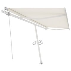 vidaXL Vapaasti seisova sisäänkelattava markiisi 500x350 cm kerma hinta ja tiedot | Aurinkovarjot ja markiisit | hobbyhall.fi