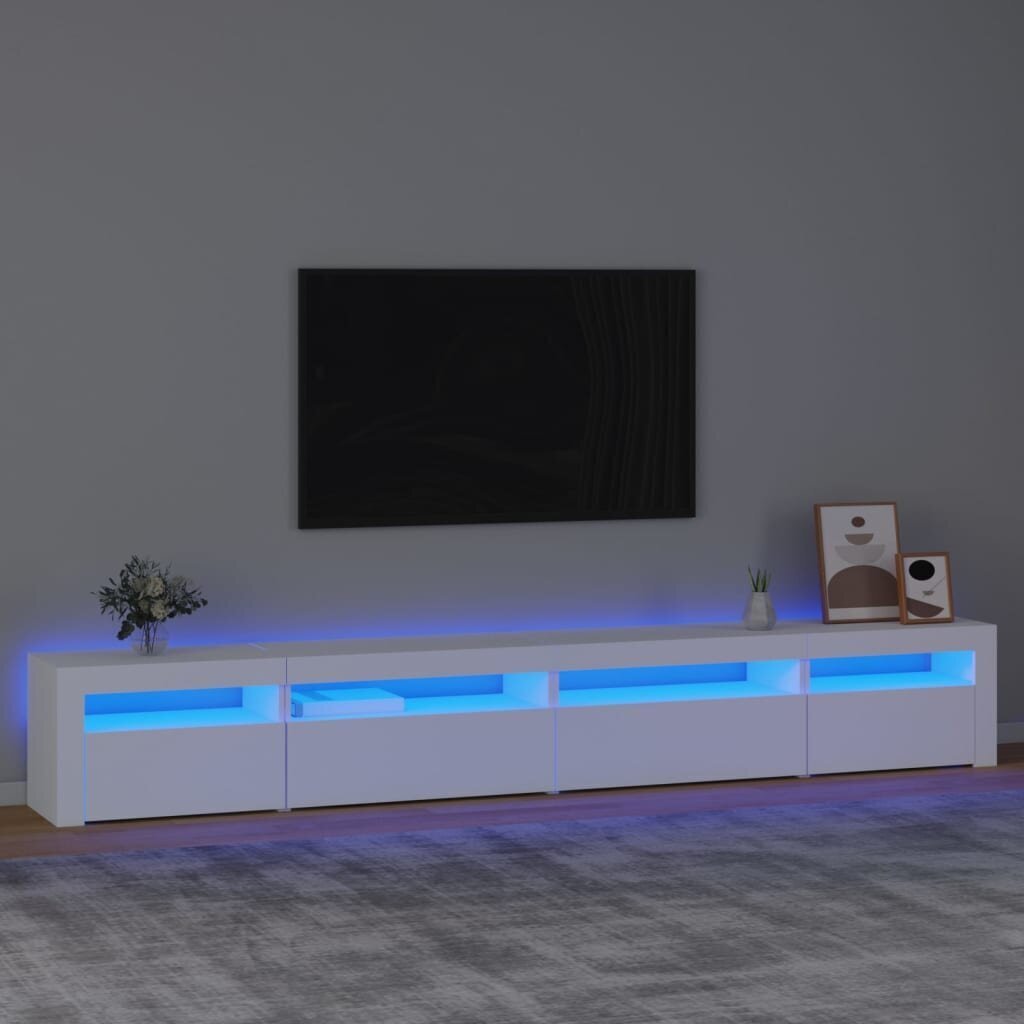 vidaXL TV-taso LED-valoilla valkoinen 270x35x40 cm hinta ja tiedot | TV-tasot | hobbyhall.fi