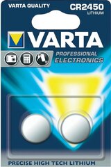 Varta Bateria Electronics CR2450 620mAh 2 szt. hinta ja tiedot | Kameran akut | hobbyhall.fi