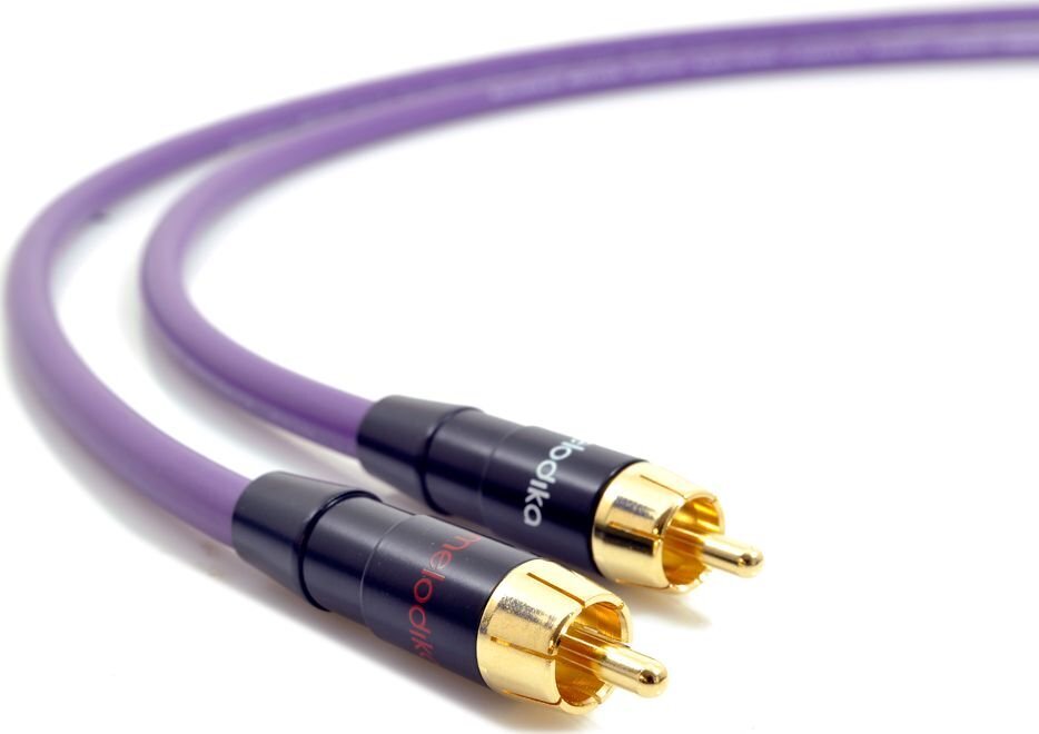 Kabel Melodika RCA (Cinch) x2 - RCA (Cinch) x2 1m fioletowy hinta ja tiedot | Kaapelit ja adapterit | hobbyhall.fi
