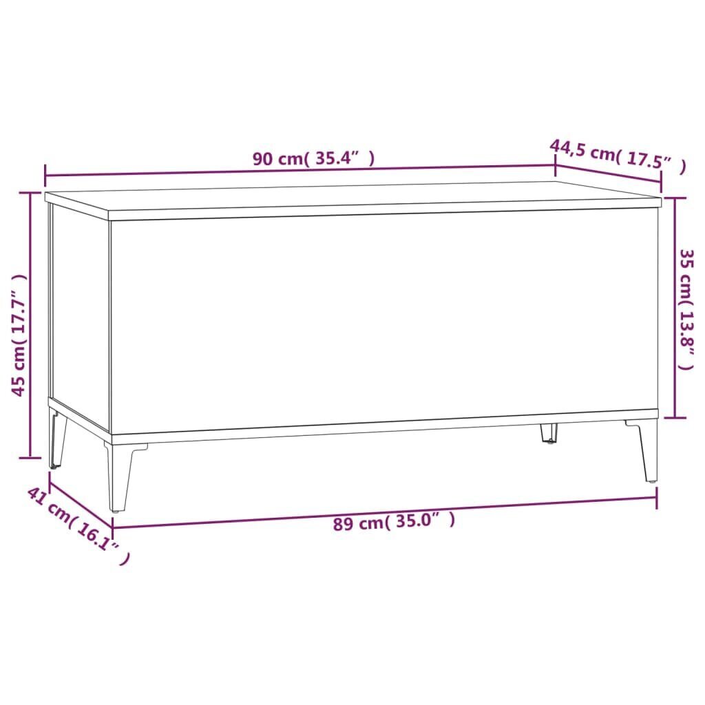 vidaXL Sohvapöytä Sonoma-tammi 90x44,5x45 cm tekninen puu hinta ja tiedot | Sohvapöydät | hobbyhall.fi