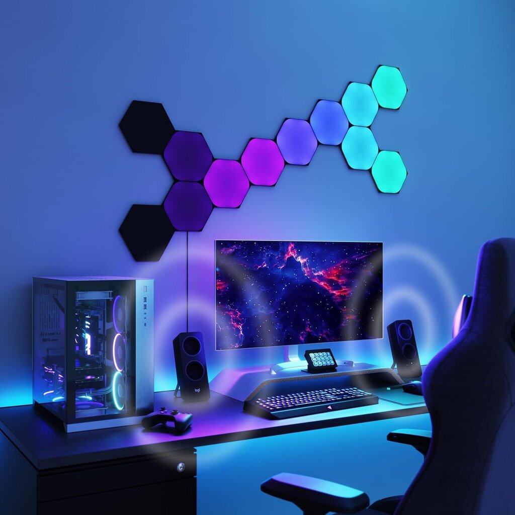 Nanoleaf Shapes Ultra Black Hexagon Starter Kit (9 panels) hinta ja tiedot | Seinävalaisimet | hobbyhall.fi