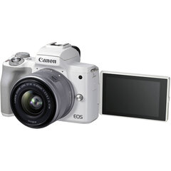 Canon EOS M50 Mark II EF-M 15-45mm IS STM Kit valkoinen hinta ja tiedot | Kamerat | hobbyhall.fi